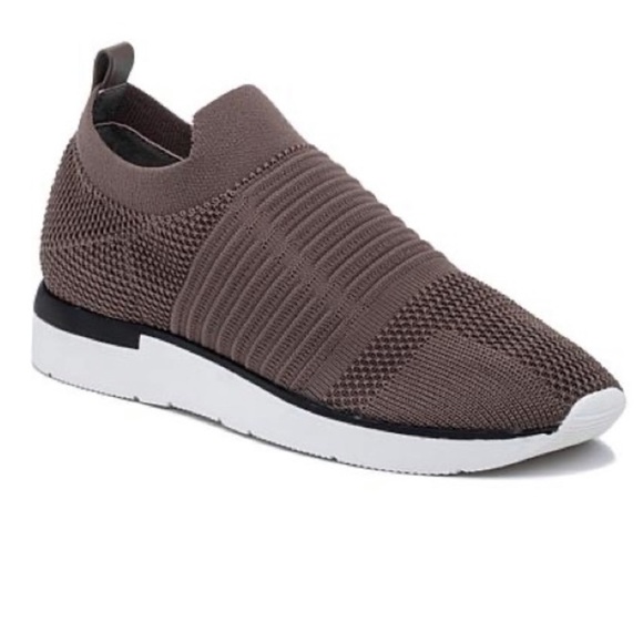 J/SLIDES Shoes - J/SLIDES Knit Slip-On Taupe Sneaker